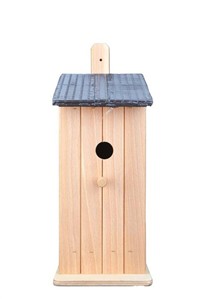 Búdka pre vtáčiky natur s plechovou strechou