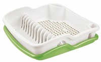 Plastový odkvapkávač na riad bielo / zelený
