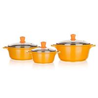 Sada hrncov s pokrievkou 3KS Gourmet Ceramia ORANGE